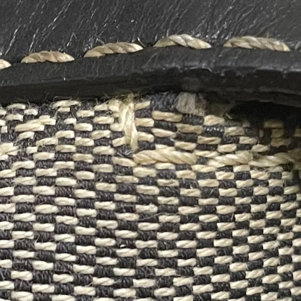 Dooney & Bourke Black/Grey Double Pocket Canvas/Leather Quilted Pattern Satchel - Picture 14 of 14